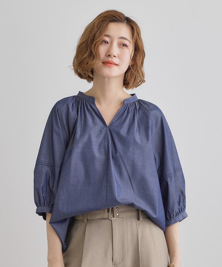 グローブ(grove)の【夏に嬉しい機能付き】ランタンスリーブシャツブラウス10
