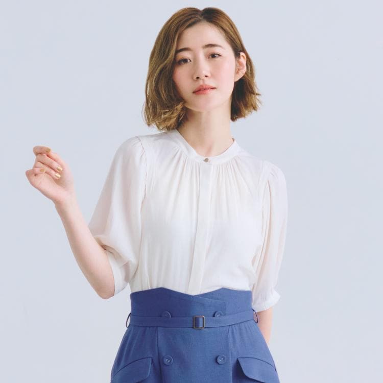 グローブ(grove)の【洗える】ヴィンテージサテンウイングスリーブブラウス シャツ・ブラウス