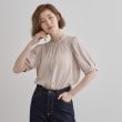 グローブ(grove)の【洗える】ヴィンテージサテンウイングスリーブブラウス10
