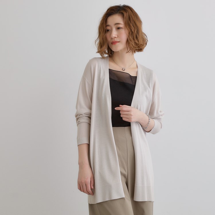 グローブ(grove)の【接触冷感/UVカットetc】夏に嬉しい機能付き！ベーシックロングカーディガン カーディガン/ボレロ