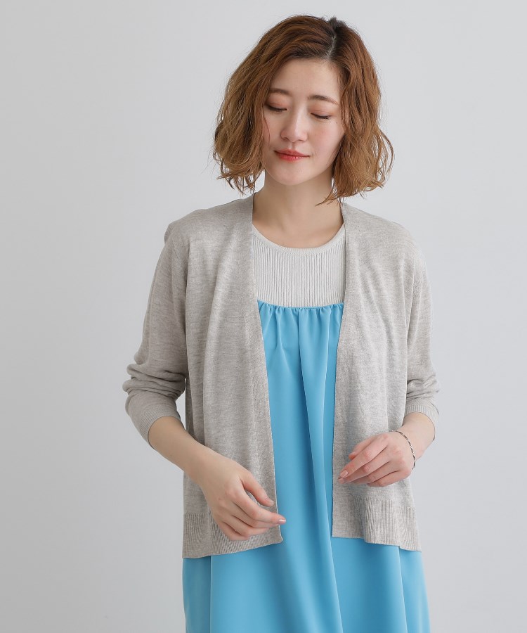 グローブ(grove)の【接触冷感/UVカットetc】夏に嬉しい機能付き！ベーシックショートカーディガン5