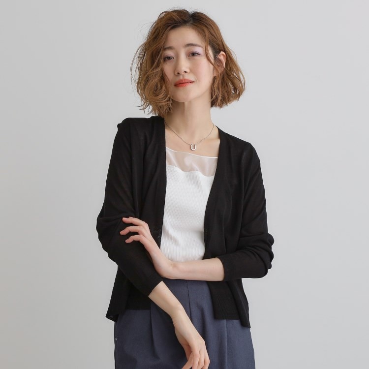 グローブ(grove)の【接触冷感/UVカットetc】夏に嬉しい機能付き！ベーシックショートカーディガン カーディガン/ボレロ