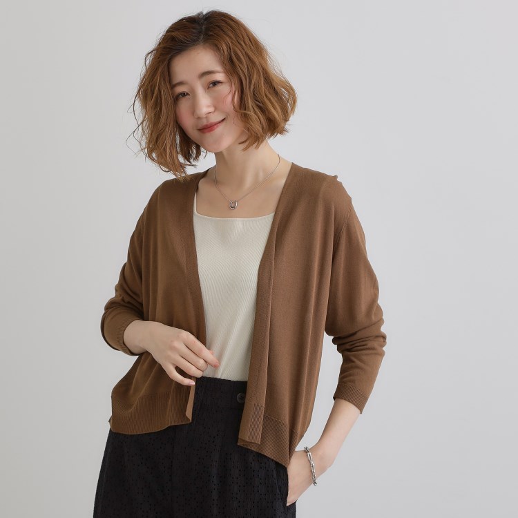 グローブ(grove)の【接触冷感/UVカットetc】夏に嬉しい機能付き！ベーシックショートカーディガン カーディガン/ボレロ