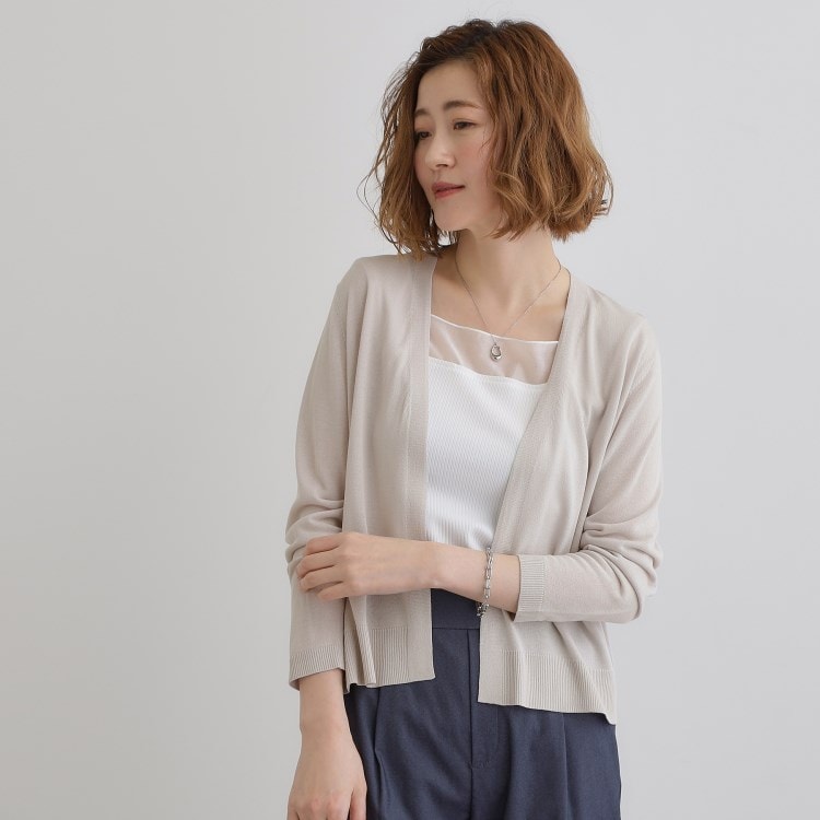 グローブ(grove)の【接触冷感/UVカットetc】夏に嬉しい機能付き！ベーシックショートカーディガン カーディガン/ボレロ