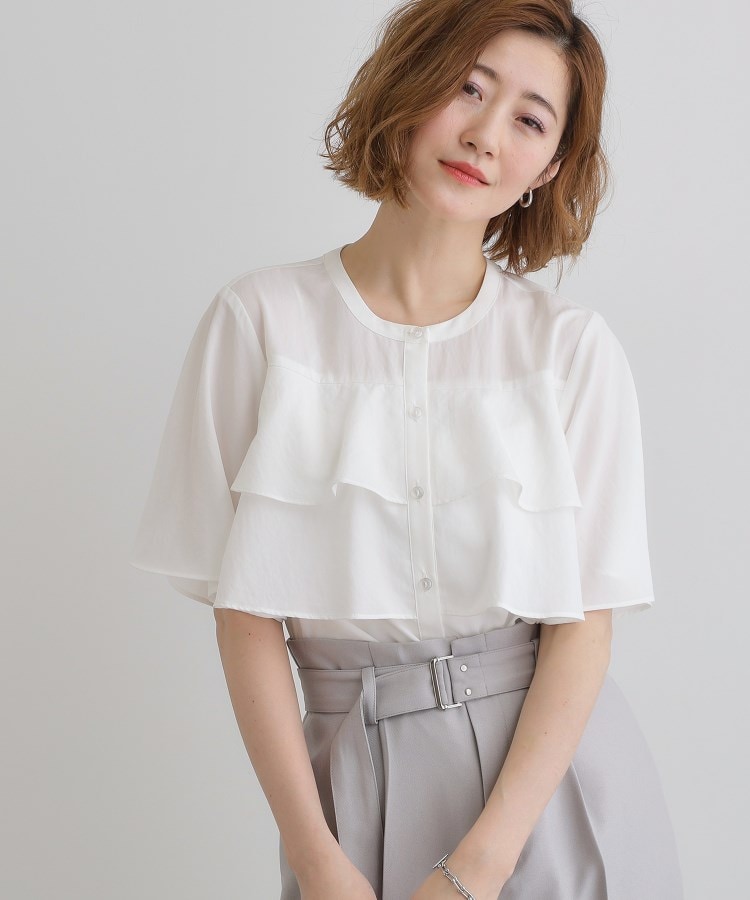 甘さを抑えた大人のラッフルフリルブラウス(シャツ・ブラウス 甘さを抑えた大人のラッフルフリルブラウス(シャツ・ブラウス