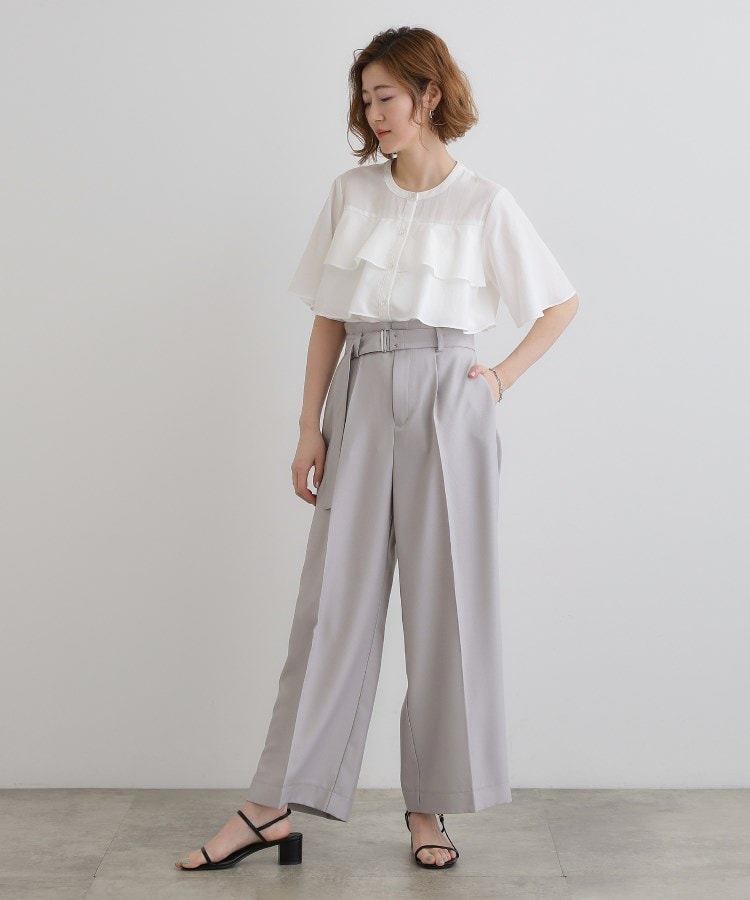 甘さを抑えた大人のラッフルフリルブラウス(シャツ・ブラウス 甘さを抑えた大人のラッフルフリルブラウス(シャツ・ブラウス