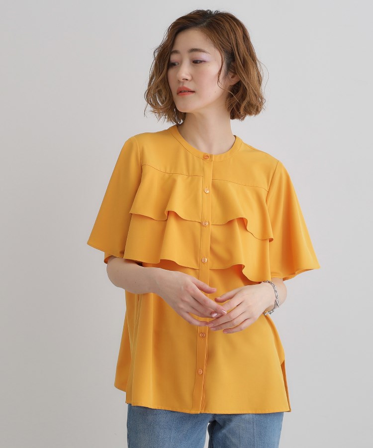 甘さを抑えた大人のラッフルフリルブラウス(シャツ・ブラウス 甘さを抑えた大人のラッフルフリルブラウス(シャツ・ブラウス