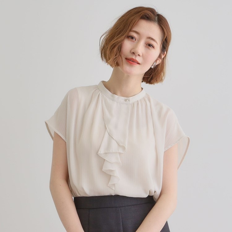 グローブ(grove)のフロントラッフルフリルブラウス シャツ・ブラウス