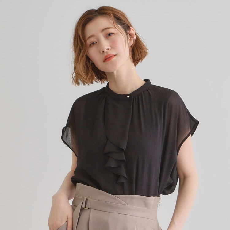グローブ(grove)のフロントラッフルフリルブラウス シャツ・ブラウス
