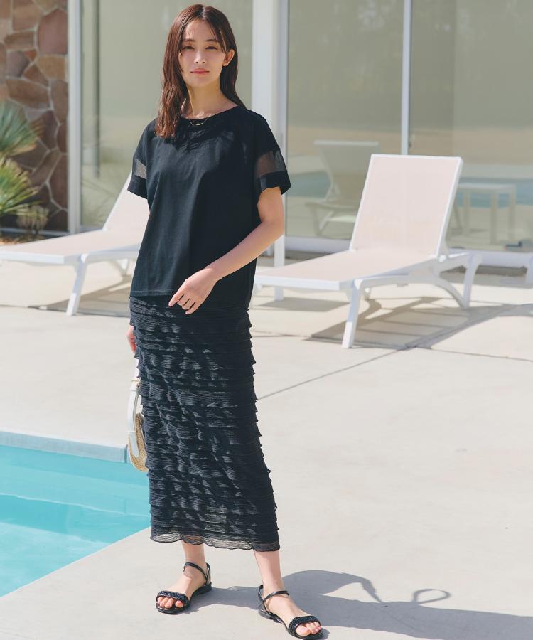 グローブ(grove)の【UVカット・接触冷感】シアードッキングTシャツ8
