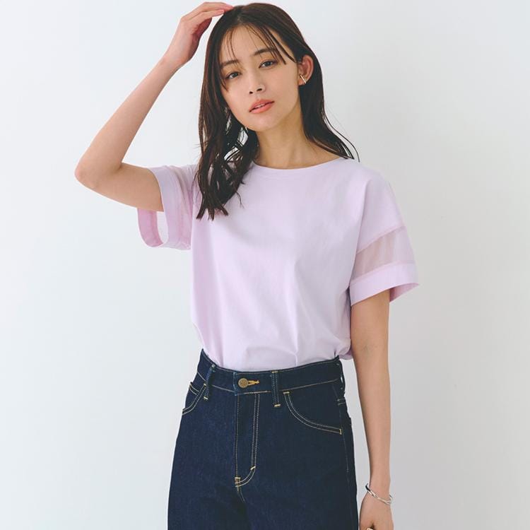 グローブ(grove)の【UVカット・接触冷感】シアードッキングTシャツ Ｔシャツ