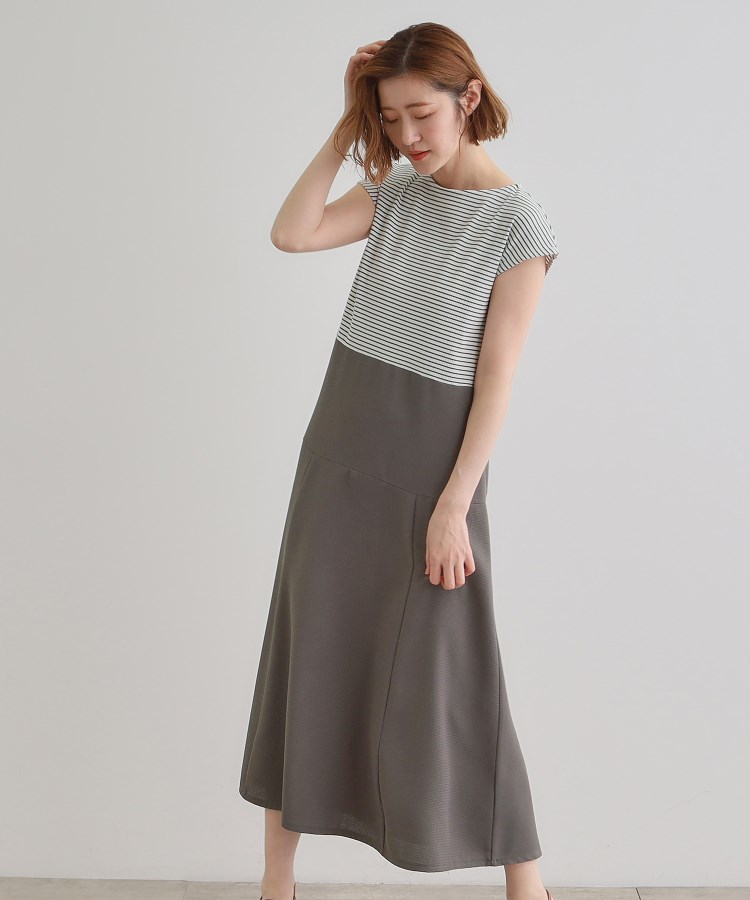 グローブ(grove)の美シルエットなドッキングフレア切替ワンピース10