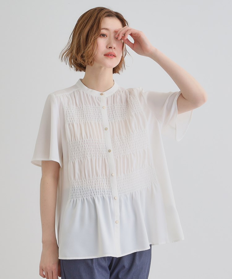 大人の抜け感シアースラブシャーリングブラウス(シャツ 大人の抜け感シアースラブシャーリングブラウス(シャツ