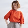 グローブ(grove)のお洒落に決まる 麻調袖コンシャスブラウス10