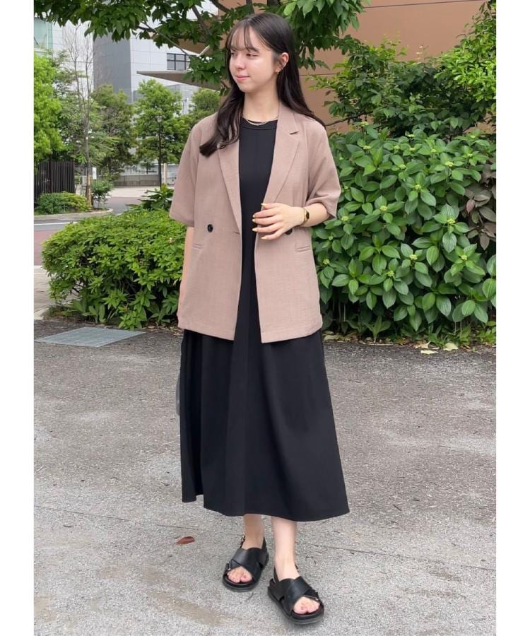 グローブ(grove)の軽やかに羽織れて、きちんと見え ハーフスリーブテーラードジャケット9