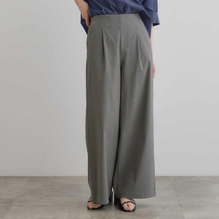 グローブ(grove)の高身長さん向け＋10cm【接触冷感】サマーハイパーストレッチワイドパンツ フルレングスパンツ