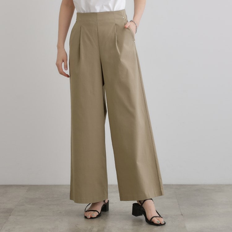 グローブ(grove)の高身長さん向け＋10cm【接触冷感】サマーハイパーストレッチワイドパンツ フルレングスパンツ