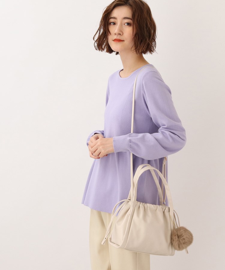 ◇巾着2WAYファーチャーム付きショルダー(ショルダーバッグ ◇巾着2WAYファーチャーム付きショルダー(ショルダーバッグ