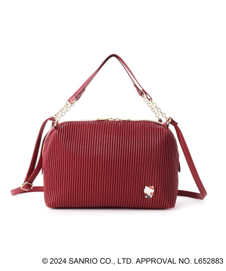 グローブ(grove)の【ハローキティ】チェーンハンドルプリーツショルダー レッド(063)