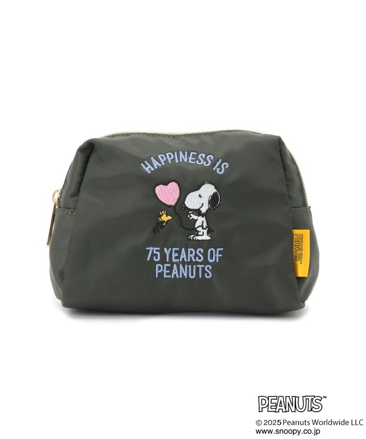 グローブ(grove)の【PEANUTS75th】ナイロン刺繍ポーチ チャコールグレー(014)