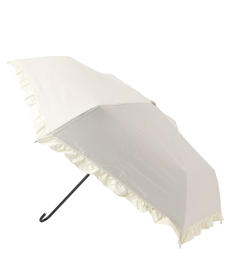 アイス_ブランド傘類【新品】ジバンシー 花柄フリル 折り畳み日傘 パラソル ホワイト 50cm