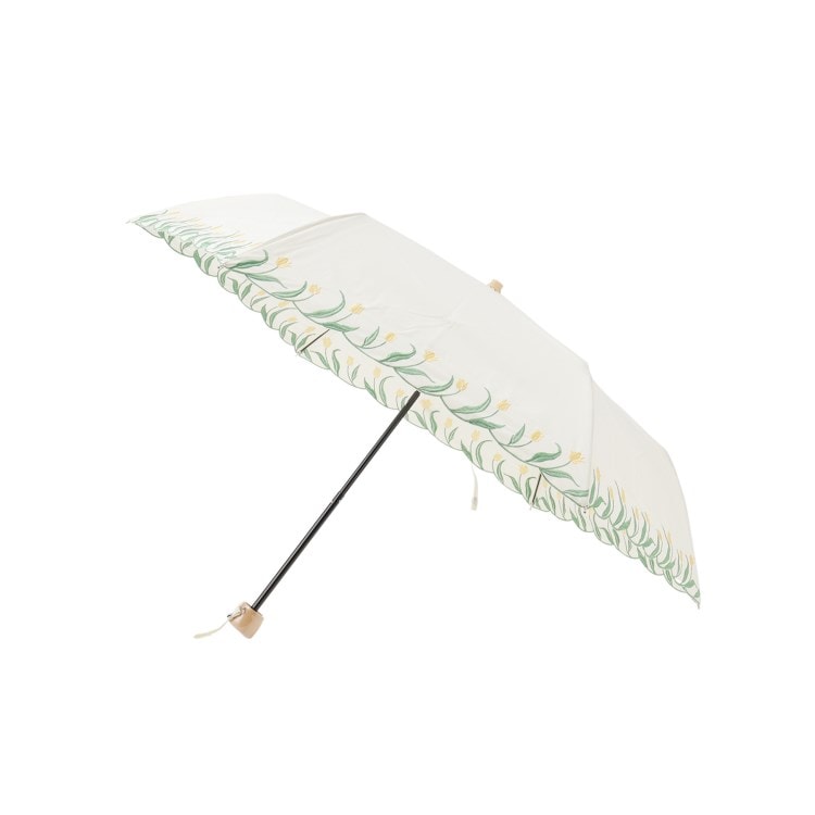 グローブ(grove)のbecause チューリップ刺繍パラソルミニ 折りたたみ傘
