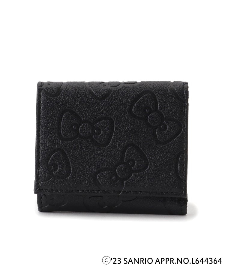 sanrio ハローキティ 本革三つ折りウォレット(フレッシュ)BLACK