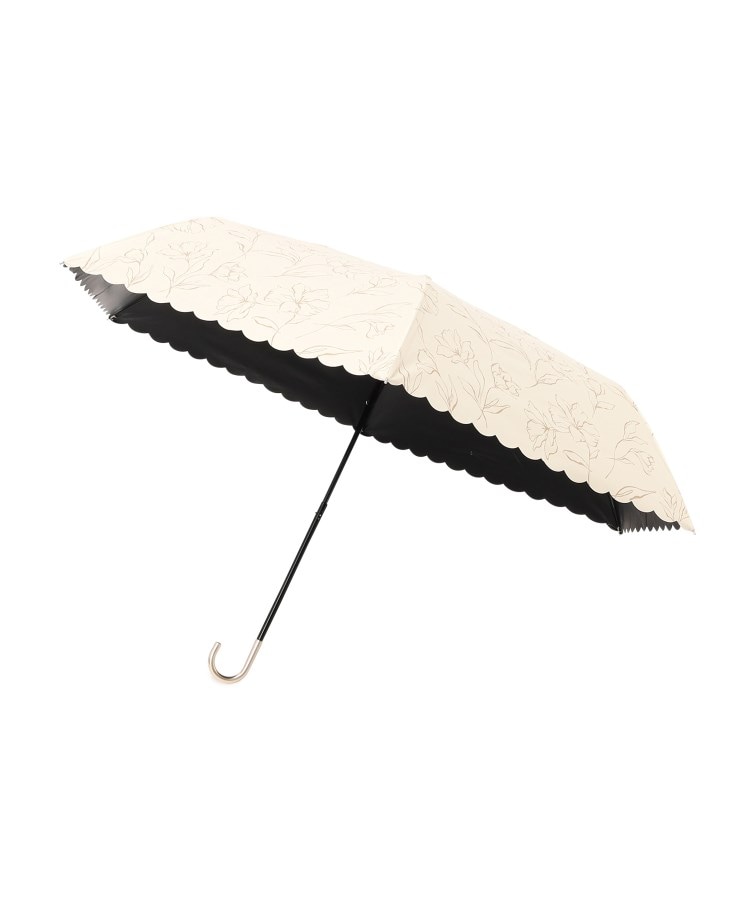 グローブ(grove)のラインフラワー ミニ 折りたたみ傘【遮光・晴雨兼用】 アイボリー(004)
