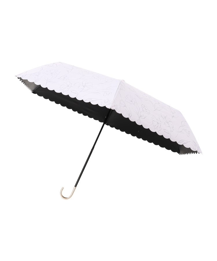 グローブ(grove)のラインフラワー ミニ 折りたたみ傘【遮光・晴雨兼用】 パープル(081)