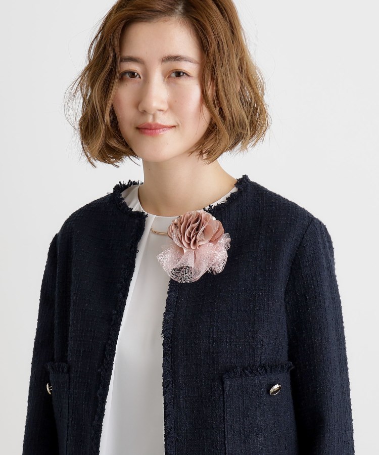 フラワーシフォンパール調コサージュ【入卒対応可】(ブローチ フラワーシフォンパール調コサージュ【入卒対応可】(ブローチ