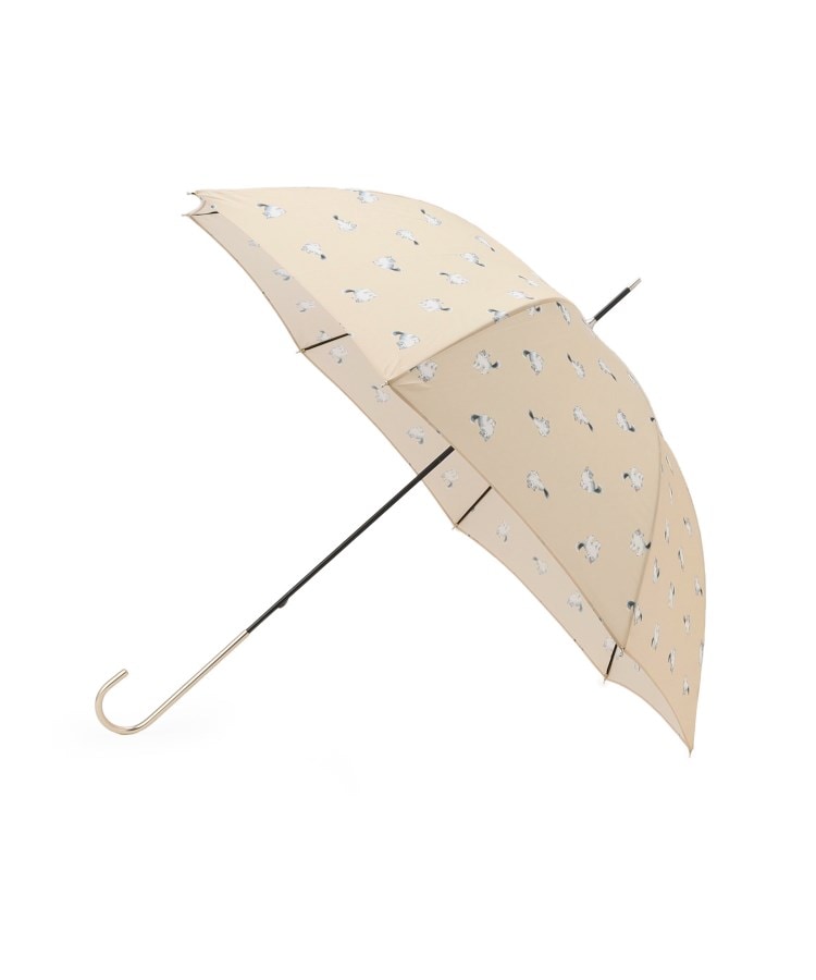 グローブ(grove)の【晴雨兼用】雨長キャッツ（長傘） ライトベージュ(051)