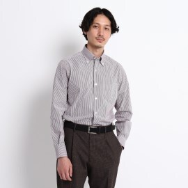 タケオキクチ(TAKEO KIKUCHI)の絣縞 ボタンダウン シャツ ドレスシャツ