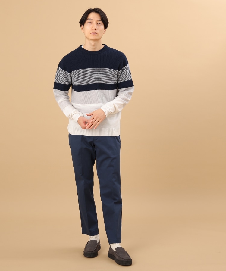 無印良品 |アルパカ100%セーター ボーダー パンツ レディースL 秋冬