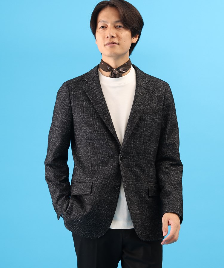ウールブレンド グレンチェック ジャケット