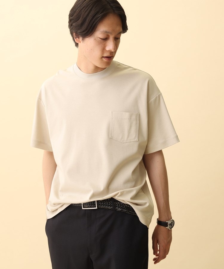 タケオキクチ(TAKEO KIKUCHI)の【WEB限定/Made in JAPAN】ポンチ オーバーサイズ Tシャツ ベージュ(052)