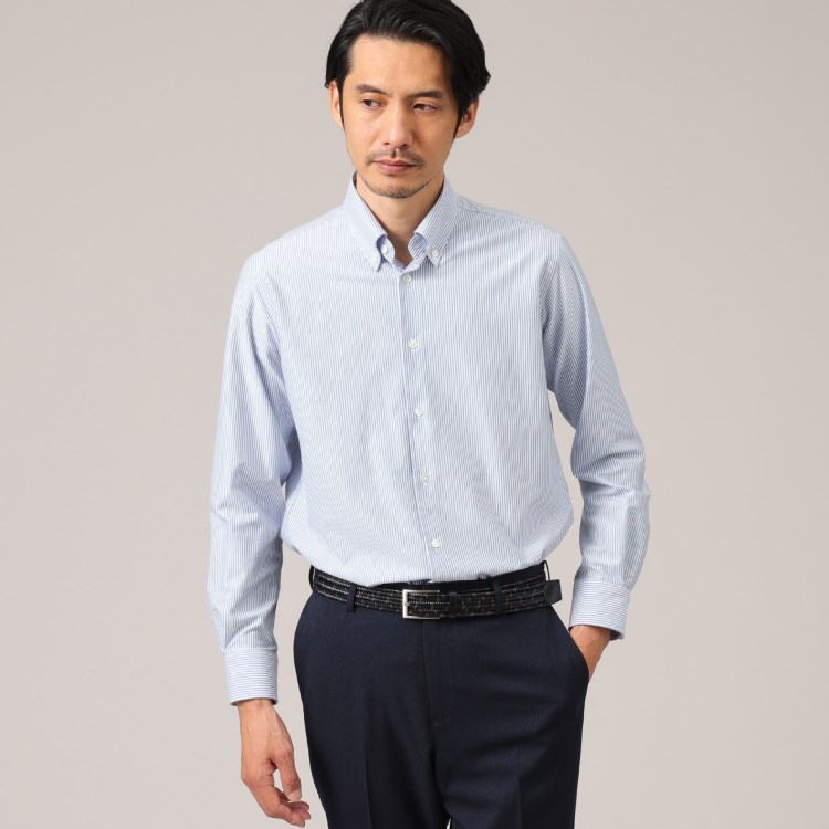 タケオキクチ(TAKEO KIKUCHI)の【ON/OFF兼用】日本製 オックス ストライプ ボタンダウンシャツ