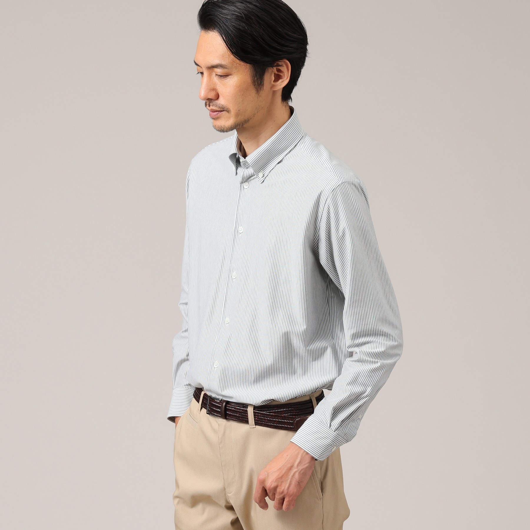 タケオキクチ(TAKEO KIKUCHI)の【ON/OFF兼用】日本製 オックス ストライプ ボタンダウンシャツ4