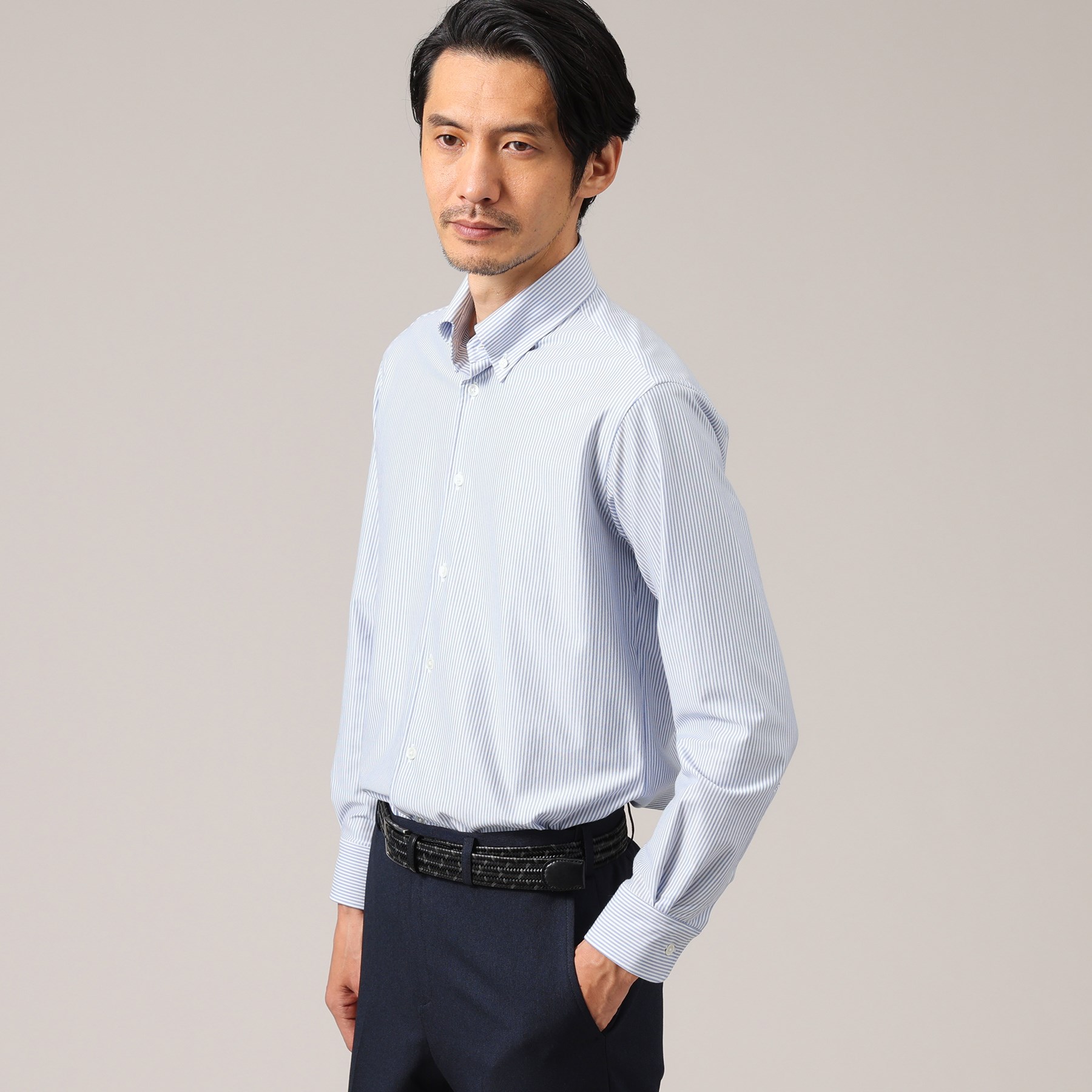 タケオキクチ(TAKEO KIKUCHI)の【ON/OFF兼用】日本製 オックス ストライプ ボタンダウンシャツ7