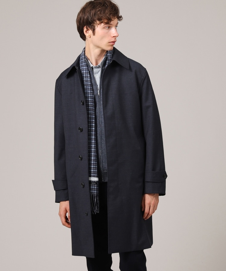 PAUL SMITH BLACK ゴム引きトレンチコート 40 ブラック 総柄 - コート 