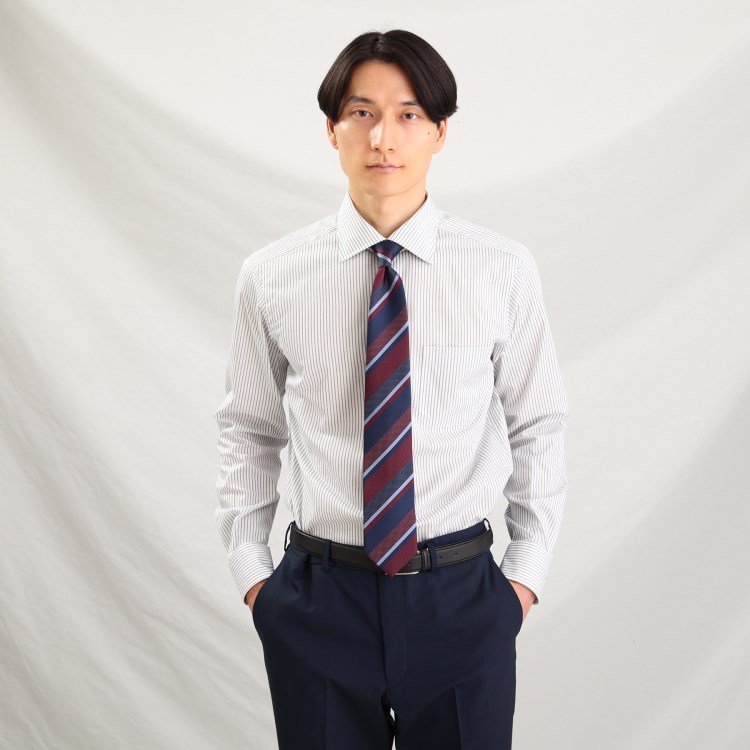 タケオキクチ(TAKEO KIKUCHI)の【Made in JAPAN】刺し子 ドビーストライプ シャツ ドレスシャツ