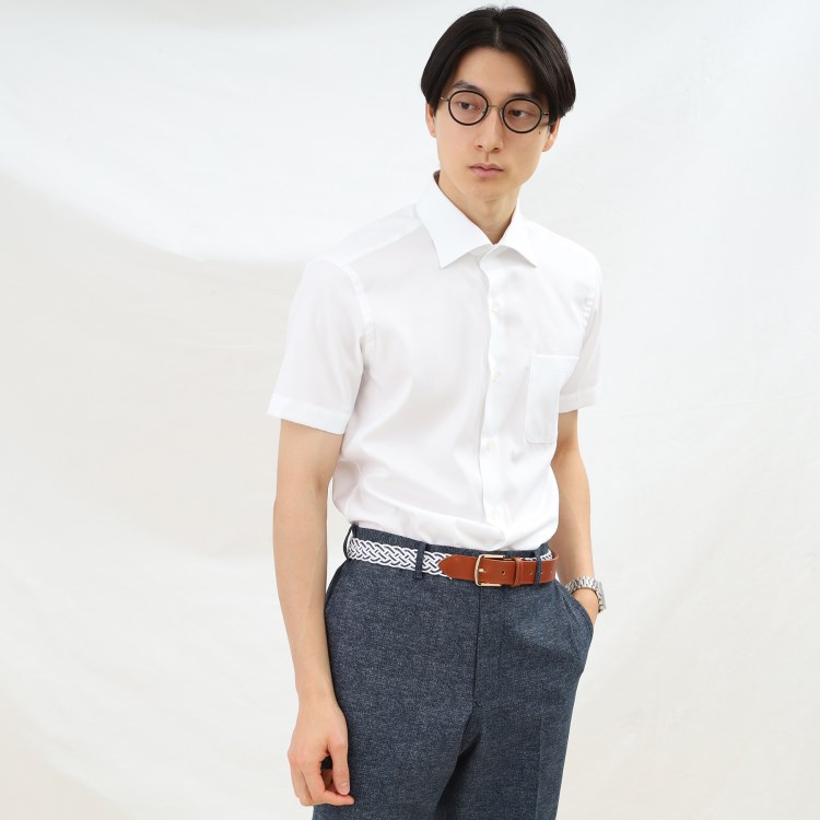 タケオキクチ(TAKEO KIKUCHI)の【Made in JAPAN】市松柄 ドビー 半袖シャツ ドレスシャツ