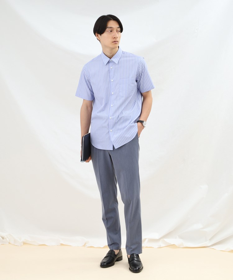 タケオキクチ(TAKEO KIKUCHI)のカラー ハケメ ストライプ 半袖シャツ14