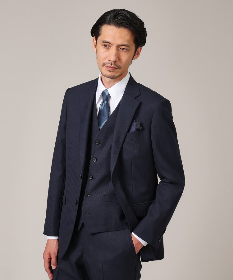 タケオキクチ(TAKEO KIKUCHI)のシャドーオルタネート ストライプ ベスト9