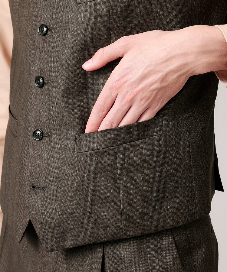 タケオキクチ(TAKEO KIKUCHI)の【DORMEUIL/3ピース対応】グレンストライプ ベスト15