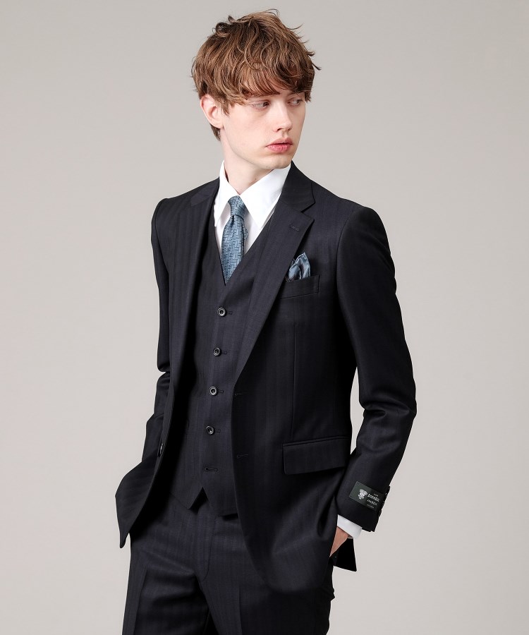 タケオキクチ(TAKEO KIKUCHI)の【DORMEUIL】オルタネートストライプ ベスト11