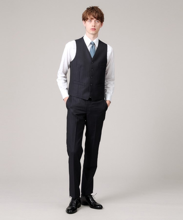 タケオキクチ(TAKEO KIKUCHI)の【DORMEUIL】オルタネートストライプ ベスト9