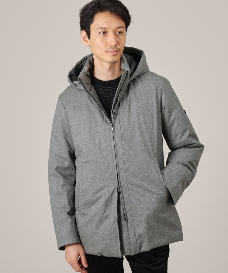 ONOFF対応】Super100'sウール ピンヘッド ダウンブルゾン ONOFF対応】Super100'sウール ピンヘッド ダウンブルゾン