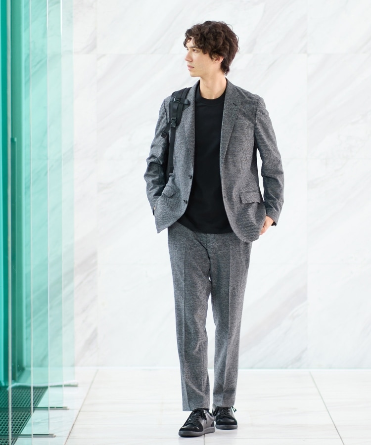 限定展開】先染めメランジ スラックス(セットアップ対応 限定展開】先染めメランジ スラックス(セットアップ対応