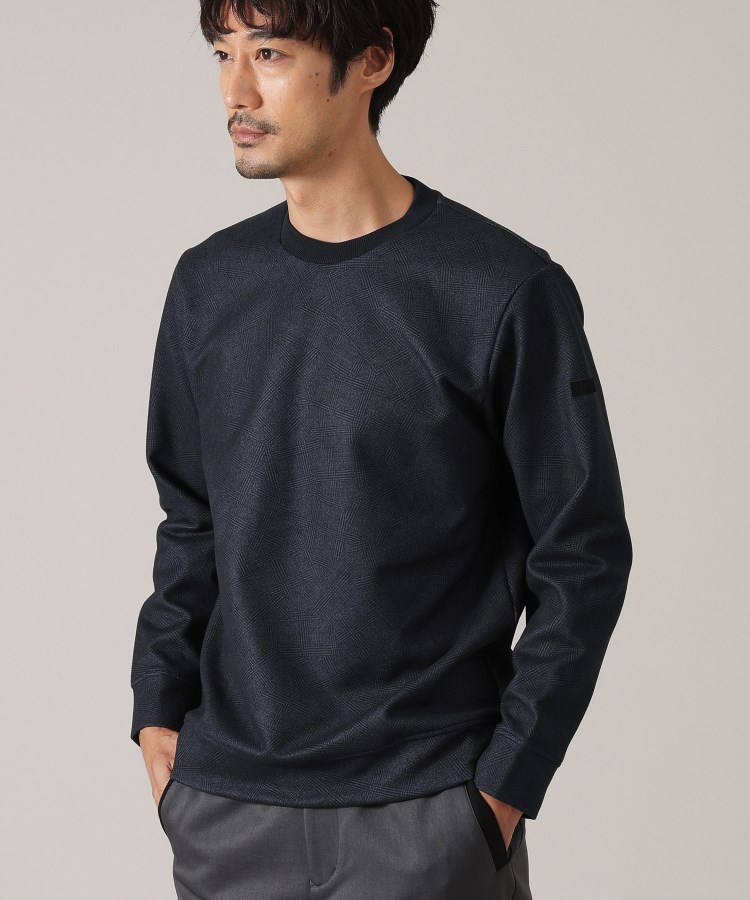 タケオキクチ(TAKEO KIKUCHI)の【DOWN FABRIC】ダウンファブリック プルオーバー スウェット ネイビー(494)