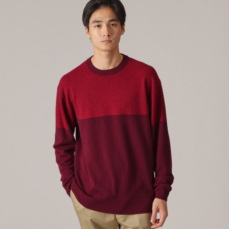 タケオキクチ(TAKEO KIKUCHI)の【洗えるカシミヤ】微塵ボーダー カシミヤニット ニット/セーター